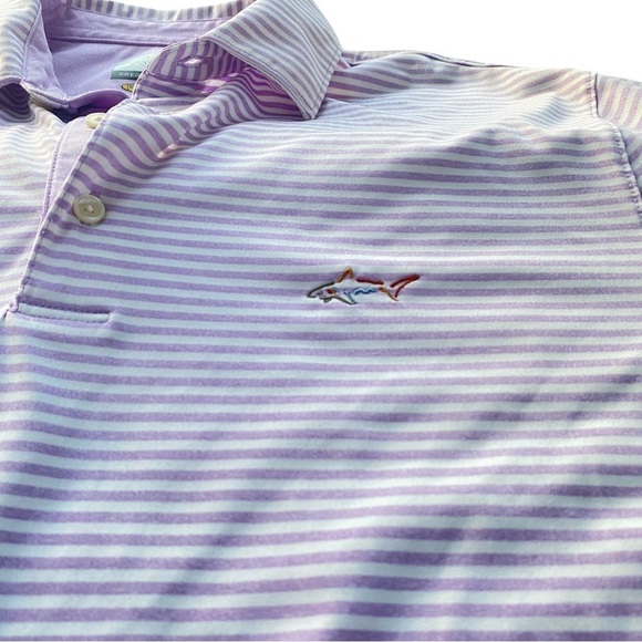 Greg Norman Light Purple Mauve Stripped Collared Play Golf T Shirt Mens Size M - Picture 4 of 4